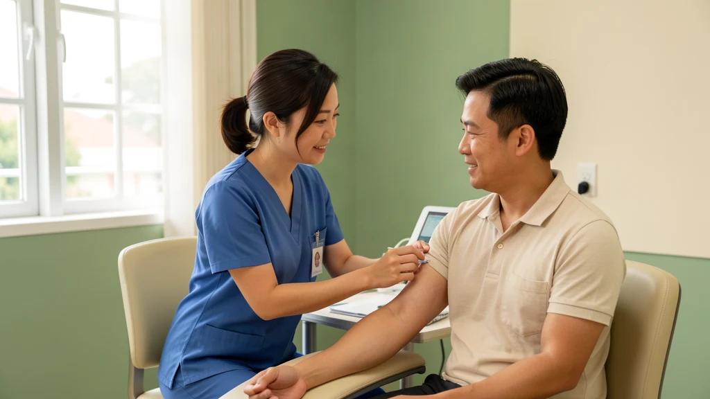 Nurse administering a vaccine injection