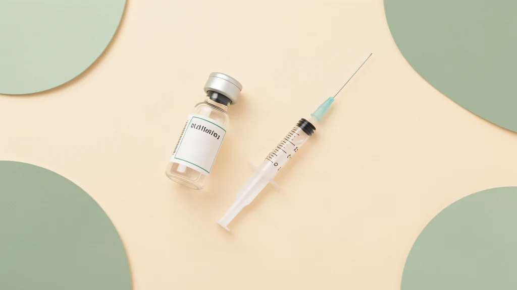 Childhood vaccination vial and syringe