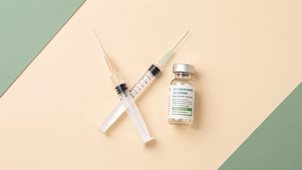 Shingles vaccine syringe and vial